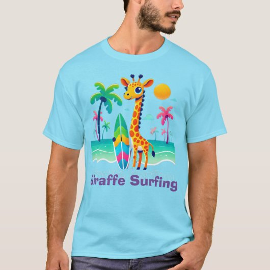 Giraffe Surfing T-shirt (Voorkant)