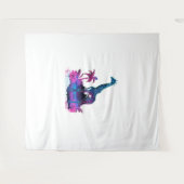 Giraffe Synthwave Vaporwave Art Wandkleed (Voorkant (horizontaal))
