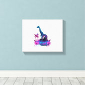 Giraffe Synthwave Vaporwave Kunst Canvas Afdruk (Insitu (Houten vloer))