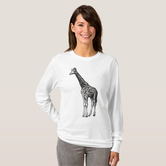 Giraffe T-shirt, Dierenprint, Wilde dieren, T-shirt (Voorkant volledig)
