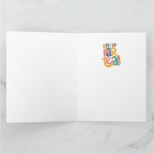 Giraffe Tea Party Plié Carte de voeux Anniversaire (Intérieur)