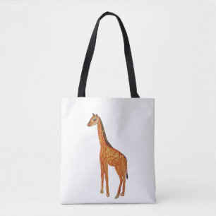 Giraffe tekening Aangepaste All-Over-Print Canvas  Draagtas