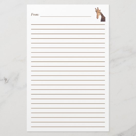 Giraffe Tête Peinture Papeterie Lined (Devant)