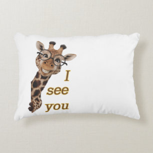 Giraffe.Text.I see you Accent Kussen