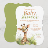 Giraffe-thema Baby shower Uitnodiging (Voorkant / Achterkant)