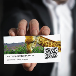 Giraffe Thorn Tree Wildlife fotografie Visitekaartje