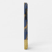 Giraffe & tijger - Gold Glitter Blue Name Case-Mate iPhone Case (Achterkant/links)