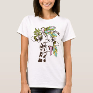 Giraffe tong - schattige en grappige dieren voor l t-shirt