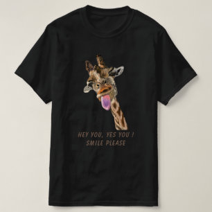 Giraffe Tongue Out en Playful Wink - glimlach T-shirt
