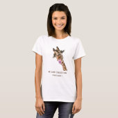 Giraffe Tongue Out Funny T-shirt - Aangepaste teks (Voorkant volledig)