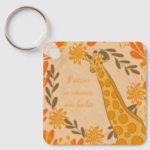 giraffe,toteemdier,chakra,positieve affirmation sleutelhanger