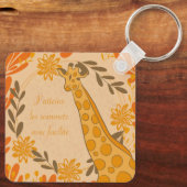 giraffe,toteemdier,chakra,positieve affirmation sleutelhanger (Achterkant)