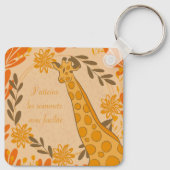 giraffe,toteemdier,chakra,positieve affirmation sleutelhanger (Achterkant)