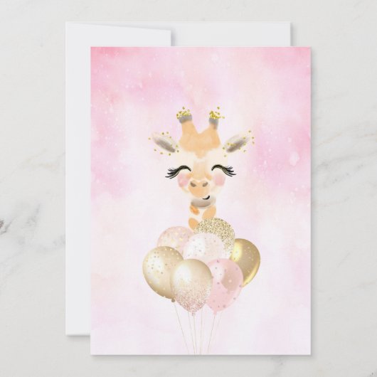 Giraffe Tout âge Anniversaire Invitation (Dos)