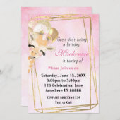 Giraffe Tout âge Anniversaire Invitation (Devant / Derrière)