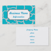 Giraffe Turquoise Carte de visite d'impression (Devant / Derrière)