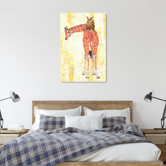 Giraffe & Uil Canvas (Insitu (Slaapkamer))