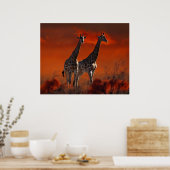 Giraffe uit het Zuid-Afrikaanse wild Poster (Keuken)