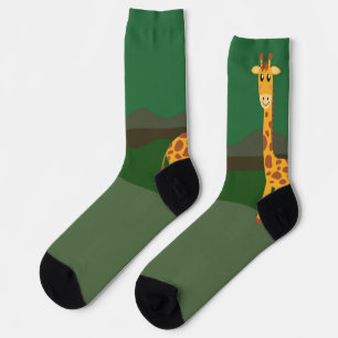 Giraffe uitkijkend, in een moerassig bosgroen sokken