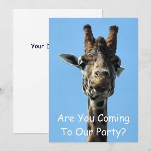 GIRAFFE-uitnodiging (Voorkant / Achterkant)