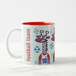 Giraffe USA football Tweekleurige Koffiemok