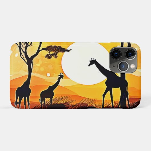 Giraffe van de African Savannah Sunset Case-Mate iPhone Case (Achterkant (horizontaal))