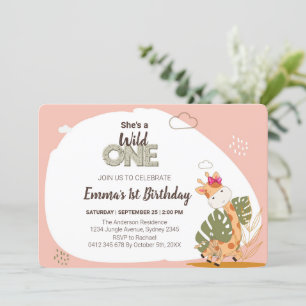 Giraffe van de Baby van de waterverf, Safari Anima Kaart