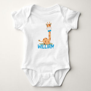 Giraffe van de Baby van de waterverf, Safari Anima Romper