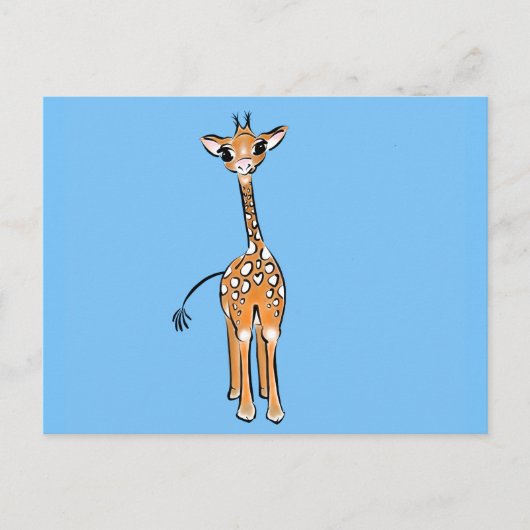 Giraffe van de Cute Baby, safari Briefkaart (Voorkant)
