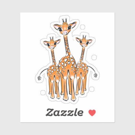 Giraffe van de Cute Baby, safari Sticker (Vel)
