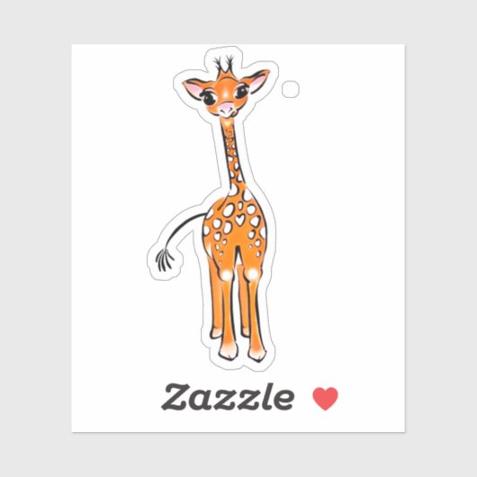 Giraffe van de Cute Baby, safari Sticker (Vel)