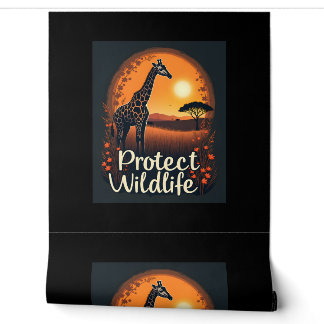Giraffe van de Savanne Tanktop Behang