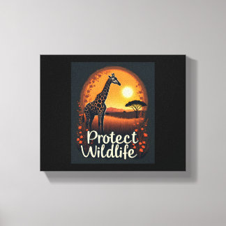 Giraffe van de savanne tanktop canvas afdruk
