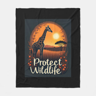 Giraffe van de Savanne Tanktop Fleece Deken