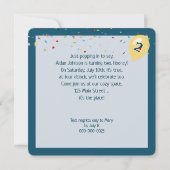 Giraffe van het 2e verjaardagsfeest in een gescheu kaart (Achterkant)