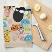 Giraffe, Varkens, olifant, keukenhanddoek (Quarter Fold)