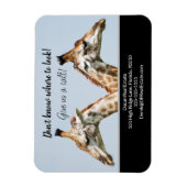Giraffe vastgoedmarketing verkoopt briefkaart magneet (Verticaal)