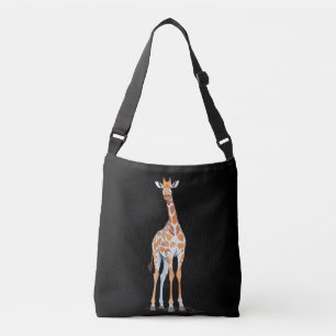Giraffe vectorkunst met levendige kleuren crossbody tas