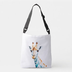 Giraffe vectorkunst met levendige kleuren crossbody tas