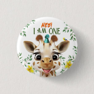 Giraffe Verjaardag Button
