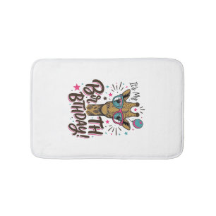 Giraffe Verjaardag Vintage Gravure Feest Shirt_1 Badmat