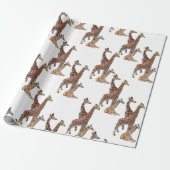 Giraffe Verjaardagssafari Cadeaupapier (Uitgerold)