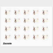 Giraffe Verjaardagssafari Ronde Sticker (Vel)
