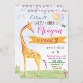 Giraffe verjaardagsuitnodiging Safari oerwoud Kaart (Voorkant / Achterkant)