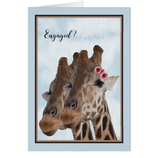 Giraffe Verloving Kaart, dierentuin (Voorkant)