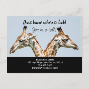 Giraffe verwijzingsclient onroerendgoedmarketing v briefkaart