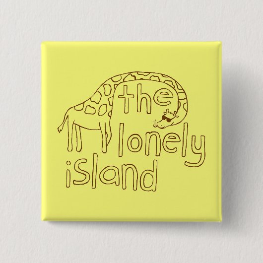 Giraffe Vierkante Button 5,1 Cm (Voorkant)