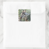 Giraffe Vierkante Sticker (Tas)