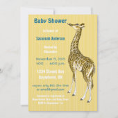 Giraffe vintage bébé garçon douche Invitations (Devant)