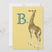 Giraffe vintage bébé garçon douche Invitations (Dos)